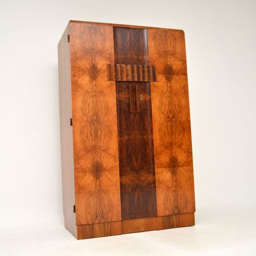 1930'S Art Deco Burr Walnut Compactum Wardrobe
