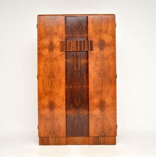 fig 1. 1930's Art Deco Burr Walnut Compactum Wardrobe