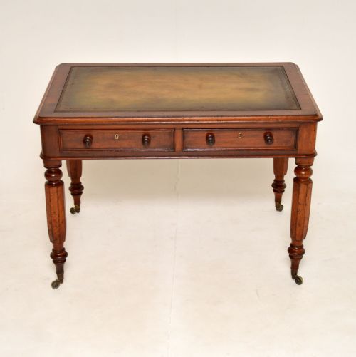 fig 1. Antique William IV Mahogany Leather Top Writing Table