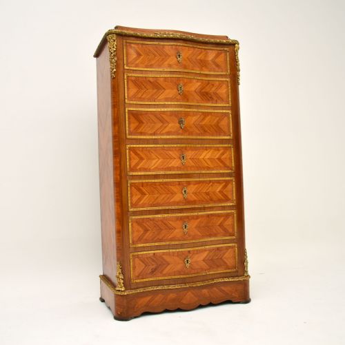 Antique French Inlaid King Wood Secretaire Bureau Chest
