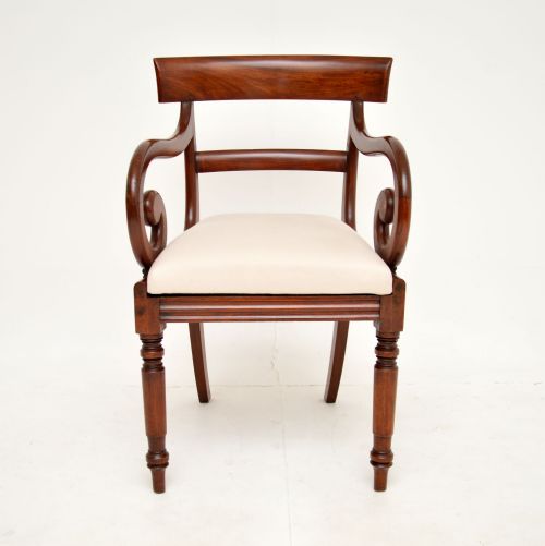 fig 1. Antique William IV Mahogany Carver Armchair / Desk Chair