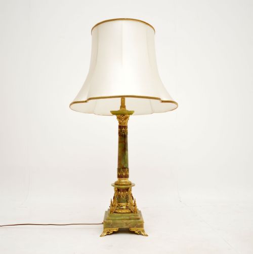 fig 1. Antique French Onyx Cloisonne Table Lamp