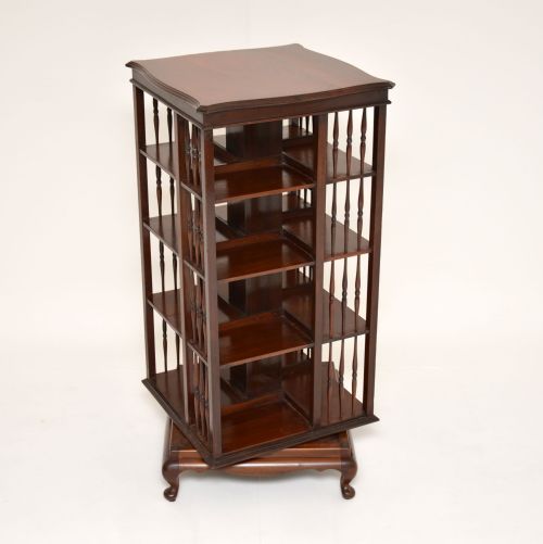 Antique Edwardian Mahogany Revolving Bookcase