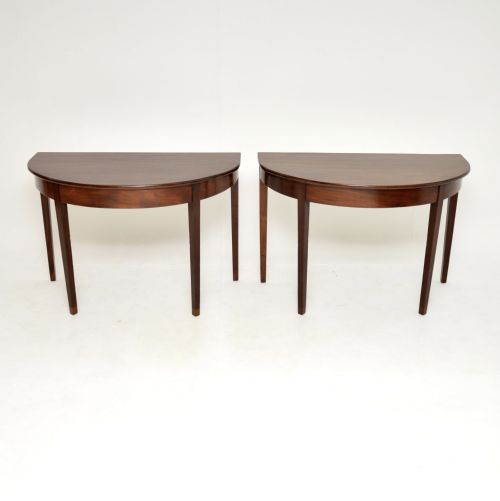 Pair of Antique Georgian Period Mahogany Console Tables