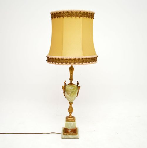 fig 1. Large Antique French Onyx & Gilt Metal Table Lamp