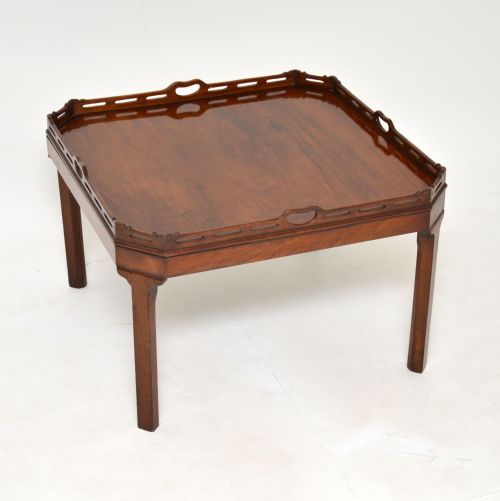 Antique Mahogany Tray Top Coffee Table

