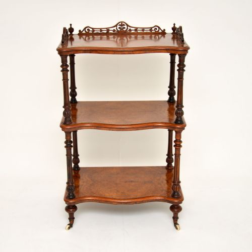 fig 1. Antique Victorian Burr Walnut Buffet Side Table