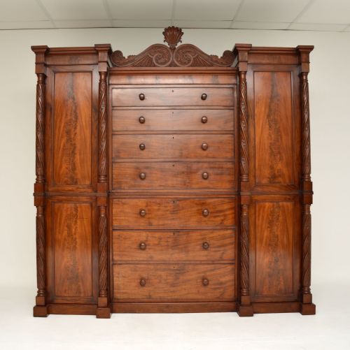 fig 1. Antique William IV Mahogany Compactum Wardrobe