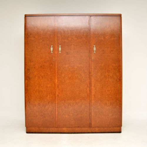 fig 1. 1930's Art Deco Burr Walnut Wardrobe