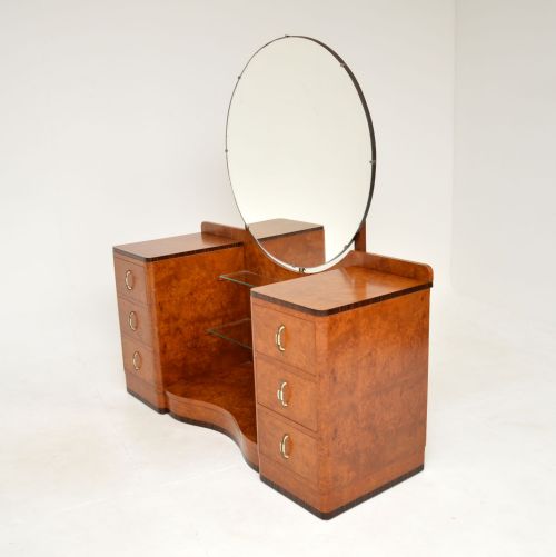 fig 1. Art Deco Burr Walnut Dressing Table & Stool