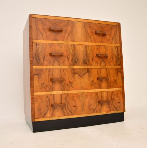 1930'S Art Deco Figured Walnut Chest of Drawers