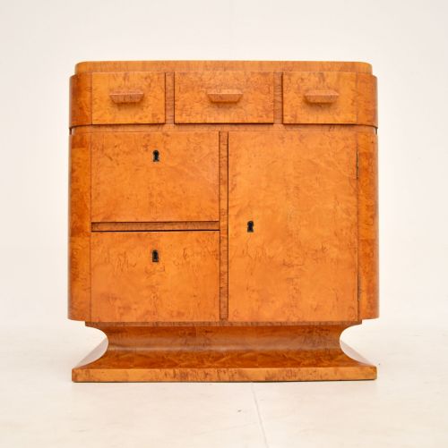 fig 1. 1920's Swedish Art Deco Birds Eye Maple Side Cabinet