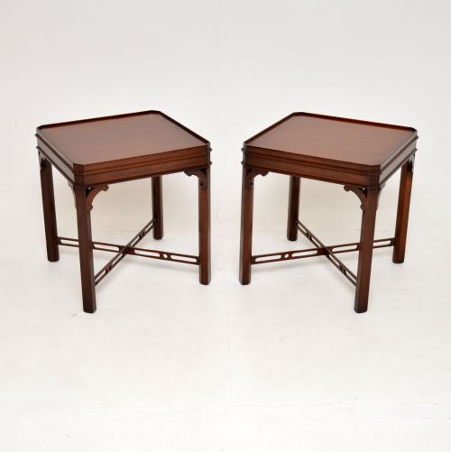 Pair of Antique Georgian Style Mahogany Side Tables