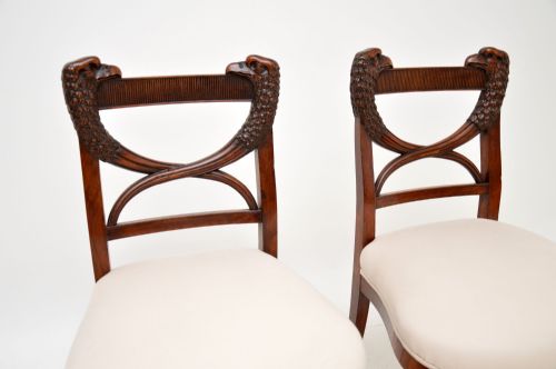 fig 2. Pair of Antique Carved Mahogany Side Chairs