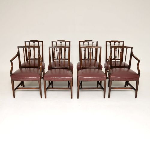 Set of 8 Antique Georgian Mahogany Dining Chairs