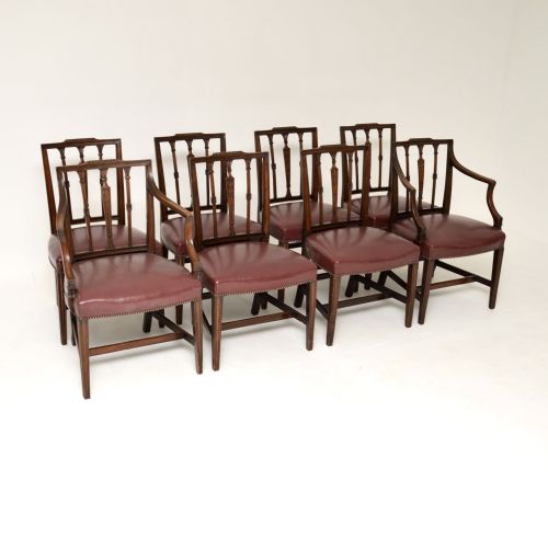fig 1. Set of 8 Antique Georgian Mahogany Dining Chairs