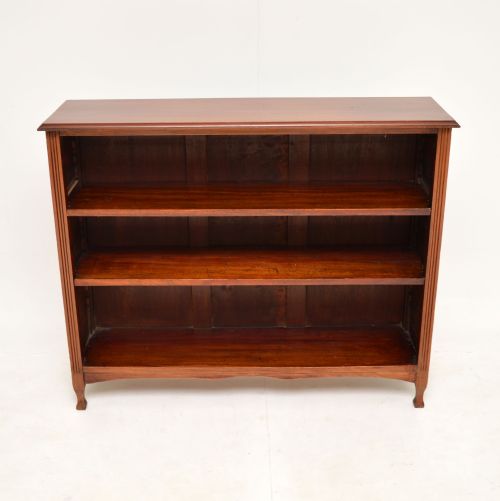 fig 1. Antique Victorian Arts & Crafts Mahogany Open Bookcase