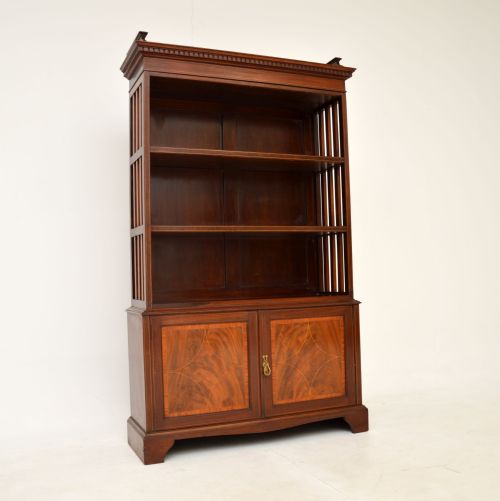 Antique Edwardian Inlaid Mahogany Bookcase