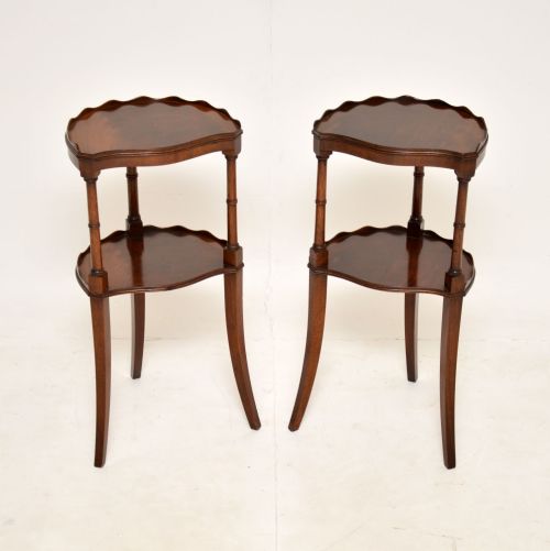 Pair of Antique Mahogany Regency Style Side Tables