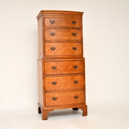 Antique Burr Walnut Chest on Chest
