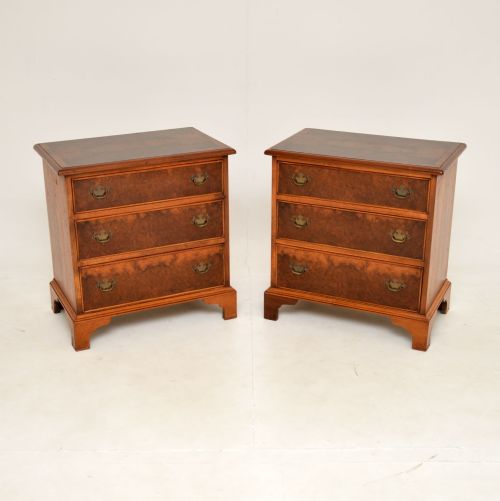 Pair of Antique Burr Walnut Chest of Drawers
