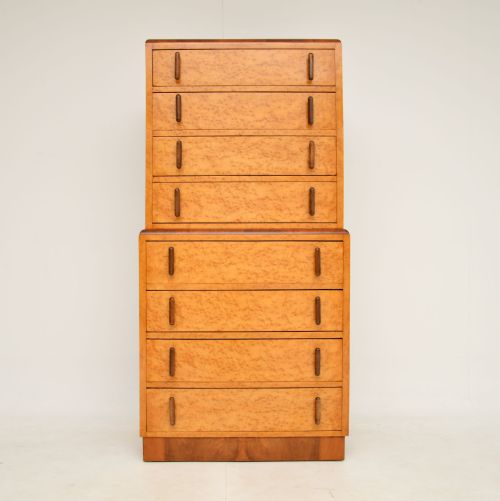 fig 1. 1930's Art Deco Burr Maple Chest on Chest