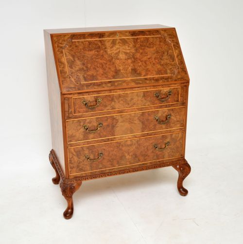 Antique Burr Walnut Writing Bureau
