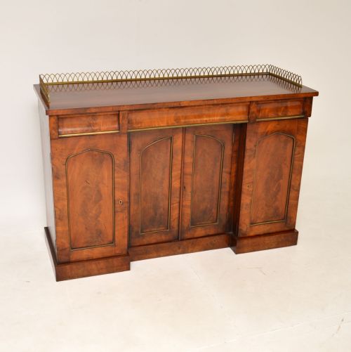 Antique Victorian Mahogany & Brass Sideboard