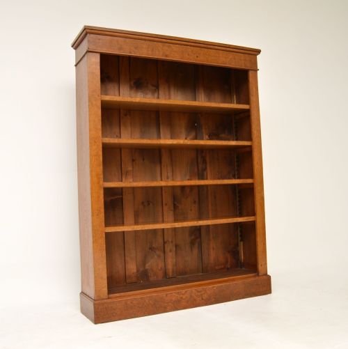 Antique Victorian Pollard Oak Open Bookcase
