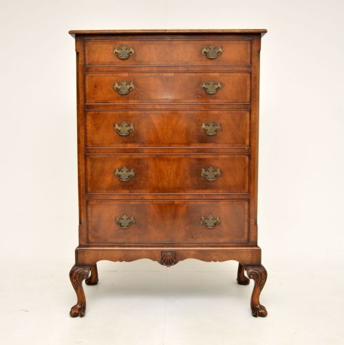 fig 1. Antique Figured Walnut Chest of Drawers