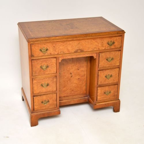 Antique Burr Walnut Knee Hole Desk