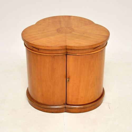 Art Deco Swedish Satin Birch & Walnut Cabinet / Coffee Table