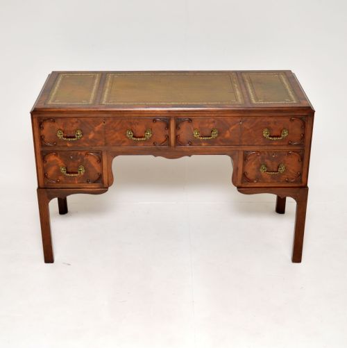 fig 1. Antique Chippendale Style Mahogany Leather Top Desk