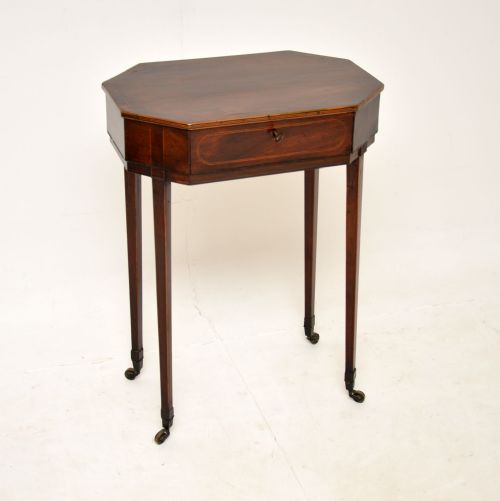 Antique Georgian Period Inlaid Mahogany Side Table