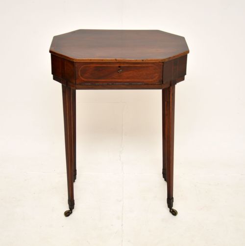 fig 1. Antique Georgian Period Inlaid Mahogany Side Table