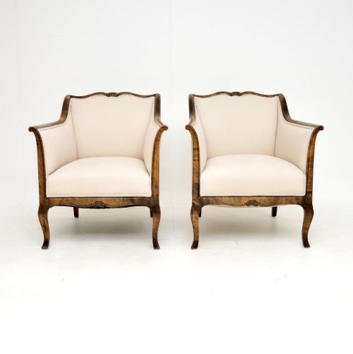 fig 1. Pair of Antique Swedish Satin Birch Armchairs