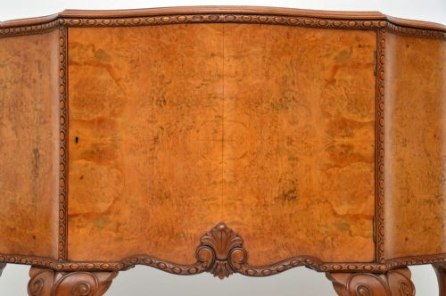fig 1. Antique Queen Anne Style Burr Walnut Cabinet