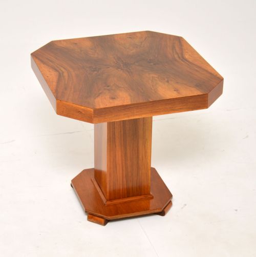 1930'S Art Deco Figured Walnut Occasional Coffee / Side Table