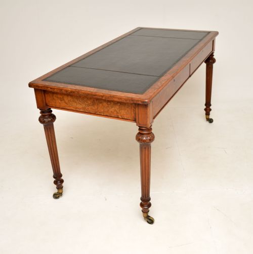 fig 1. Antique Victorian Burr Walnut Writing Table by Holland & Sons