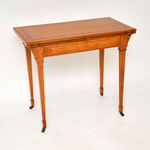 fig 1. Antique Edwardian Inlaid Satin Wood Card Table