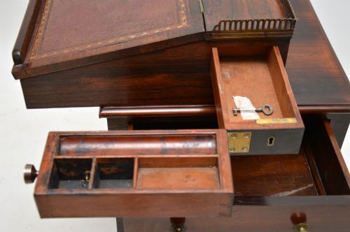 fig 1. Antique Irish William IV Period Davenport in Rosewood