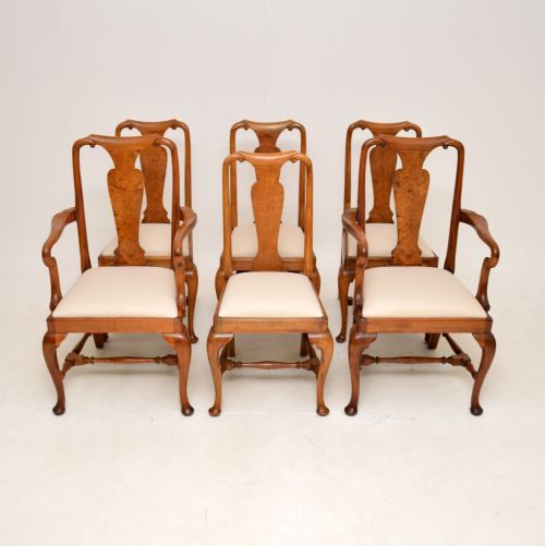 Set of 6 Antique Walnut Dining Chairs