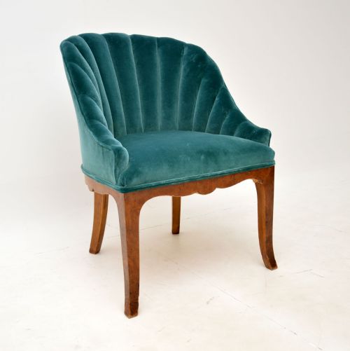 1920'S Art Deco Scallop Back Armchair
