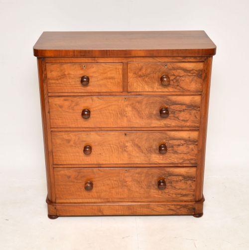 fig 1. Antique Victorian Walnut Chest of Drawers