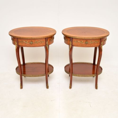 fig 1. Pair of Antique French Inlaid Parquetry Side Tables