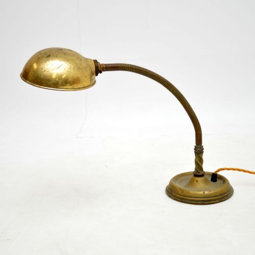 Antique Brass Goose Neck Desk Lamp