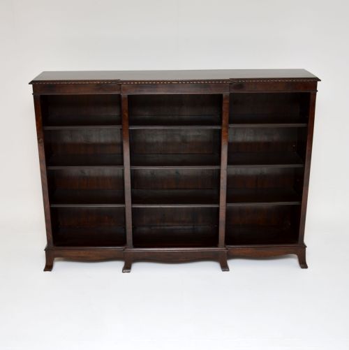 Antique Edwardian Mahogany Open Bookcase
