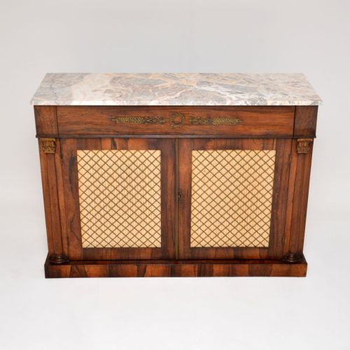 fig 1. Antique Regency Rosewood Marble Top Sideboard
