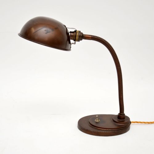 Art Deco Period Copper Desk Lamp
