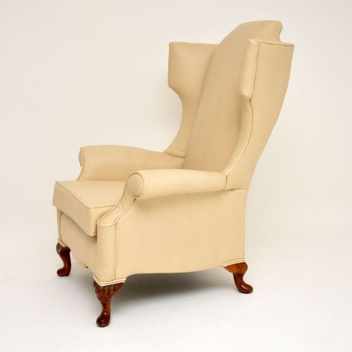 fig 1. Antique Chippendale Style Wing Back Armchair